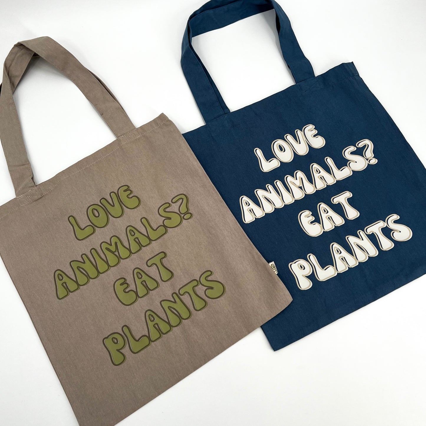 Love Animals Eat Plants reusable cotton tote bag