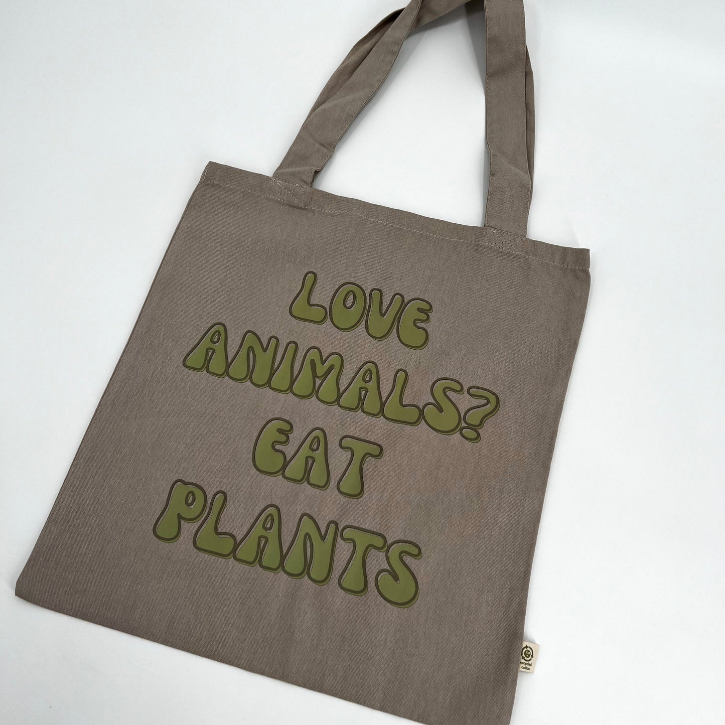 Love Animals Eat Plants reusable cotton tote bag