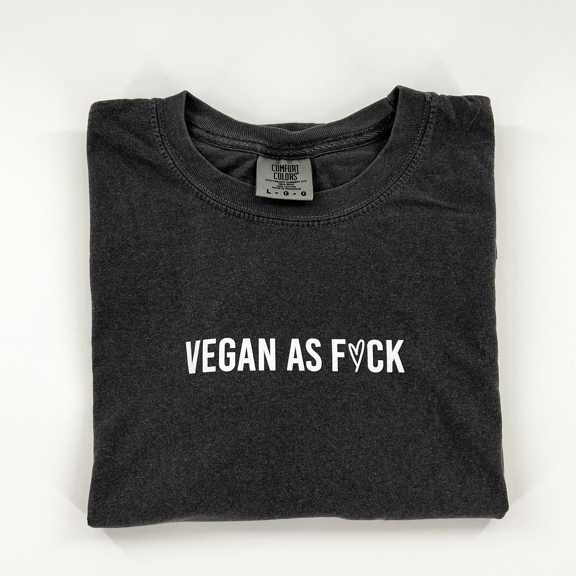 Vegan As F*ck Shirt in dark grey with white design - vegan af