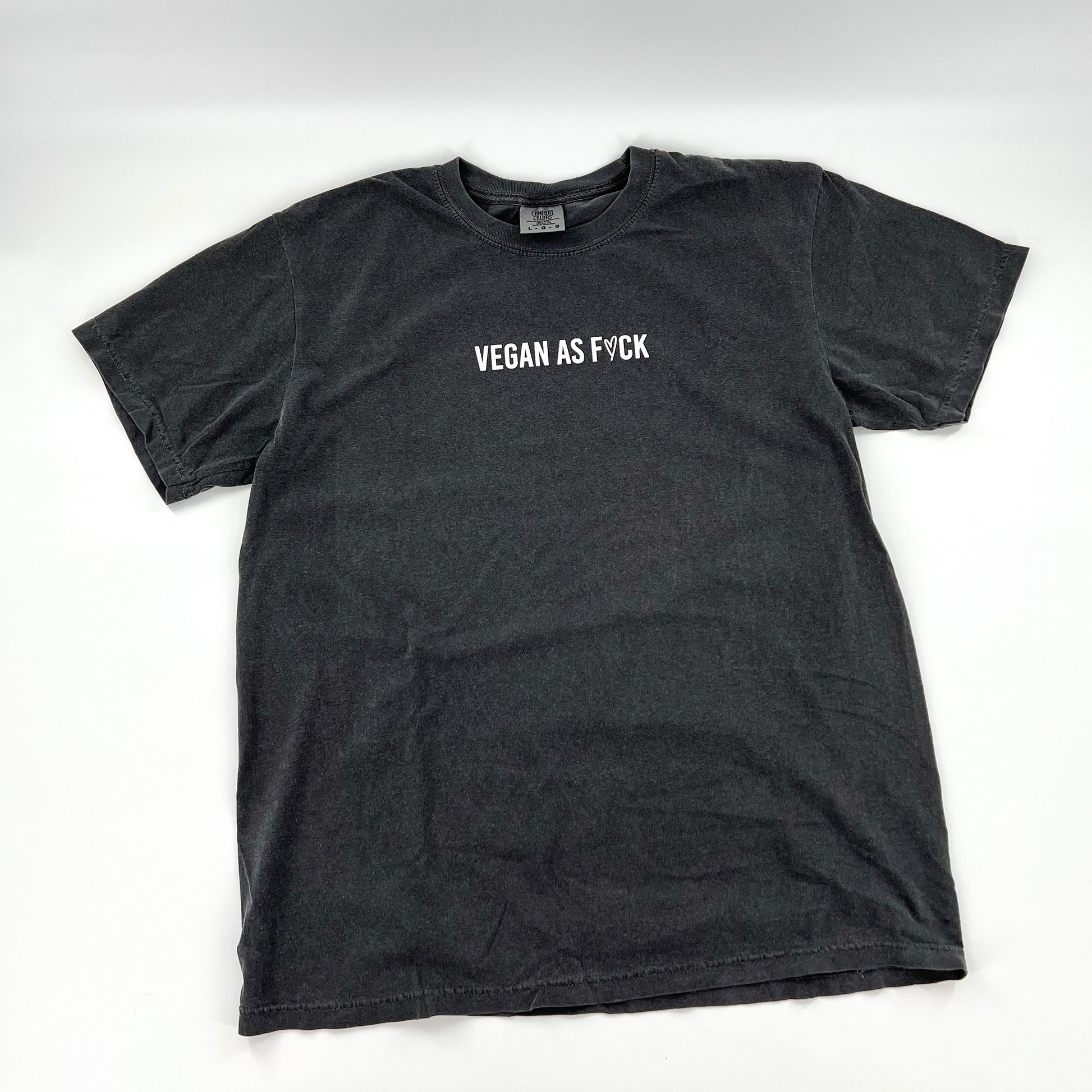 Vegan As F*ck Shirt in dark grey with white design - vegan af