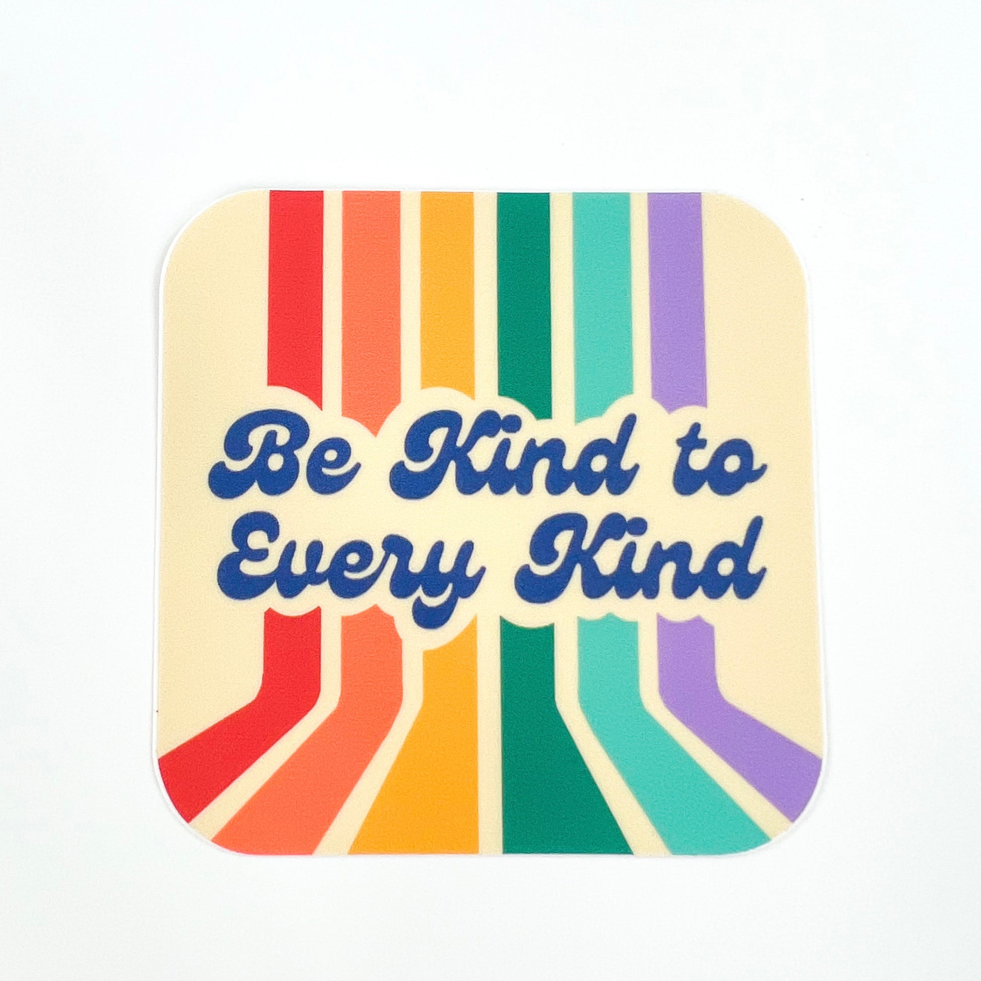 Be Kind To Every Kind Rainbow Vegan Sticker