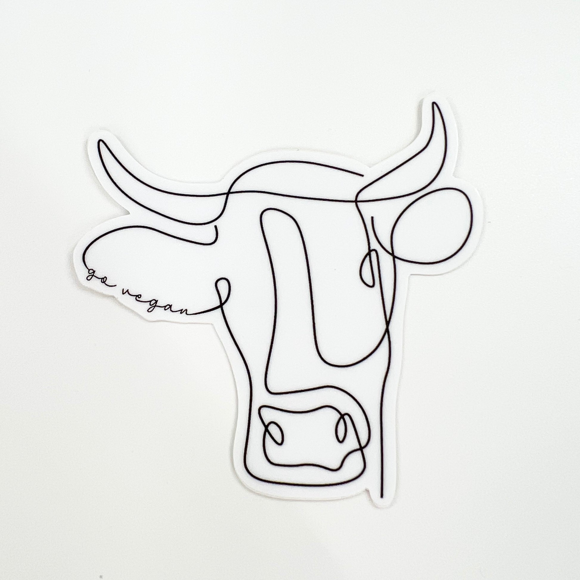 Go Vegan Cow Sticker