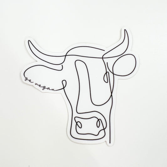 Go Vegan Cow Sticker