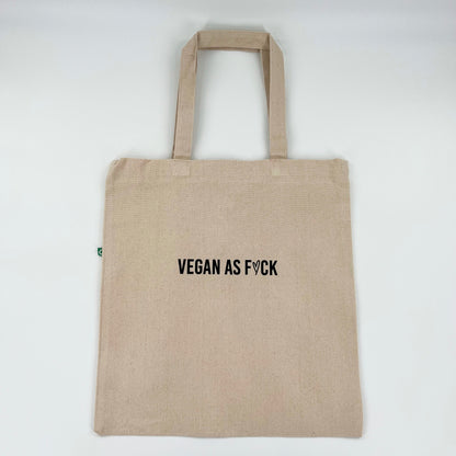 Vegan As F*ck recycled cotton canvas tote bag