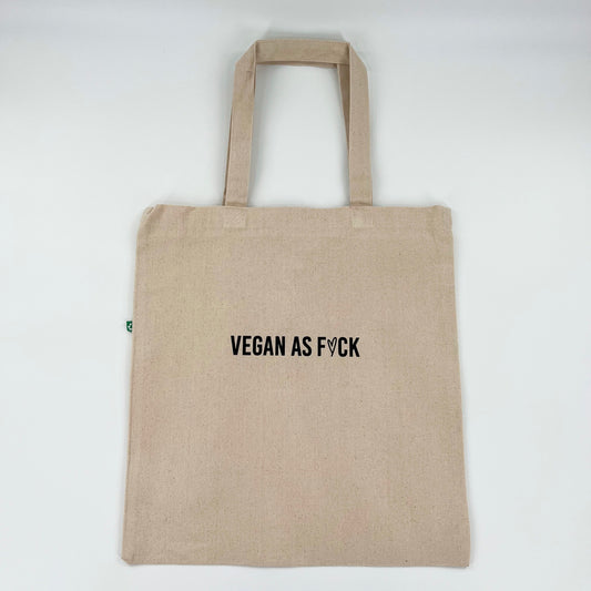 Vegan As F*ck recycled cotton canvas tote bag