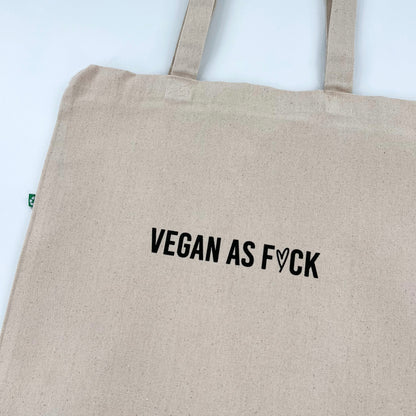 Vegan As F*ck recycled cotton canvas tote bag