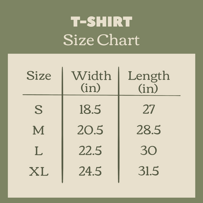 T-shirt Size Chart