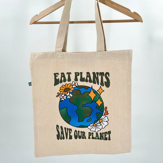 Eat Plants, Save Our Planet Tote Bag